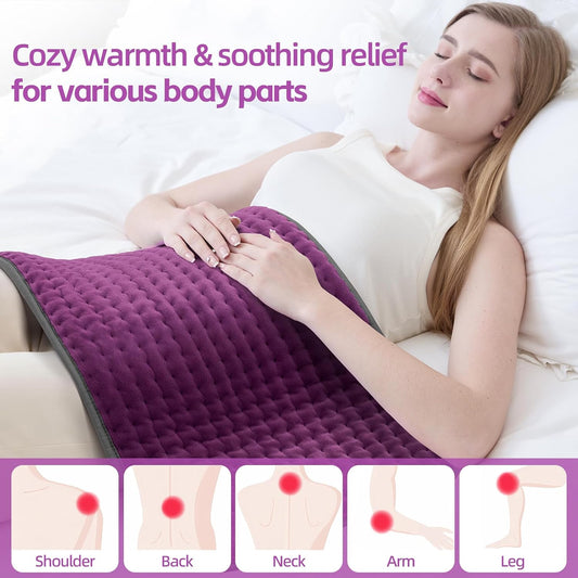17"x33" Heating Pad XXXL for Back Pain, Extra Large Heated Pad for Neck/Shoulders/Legs/Knees/Feet/Cramps, Birthday Fathers Mothers Day Gifts for Mom Dad Women Men Grandma Her, 6 Heat Settings Auto-Off