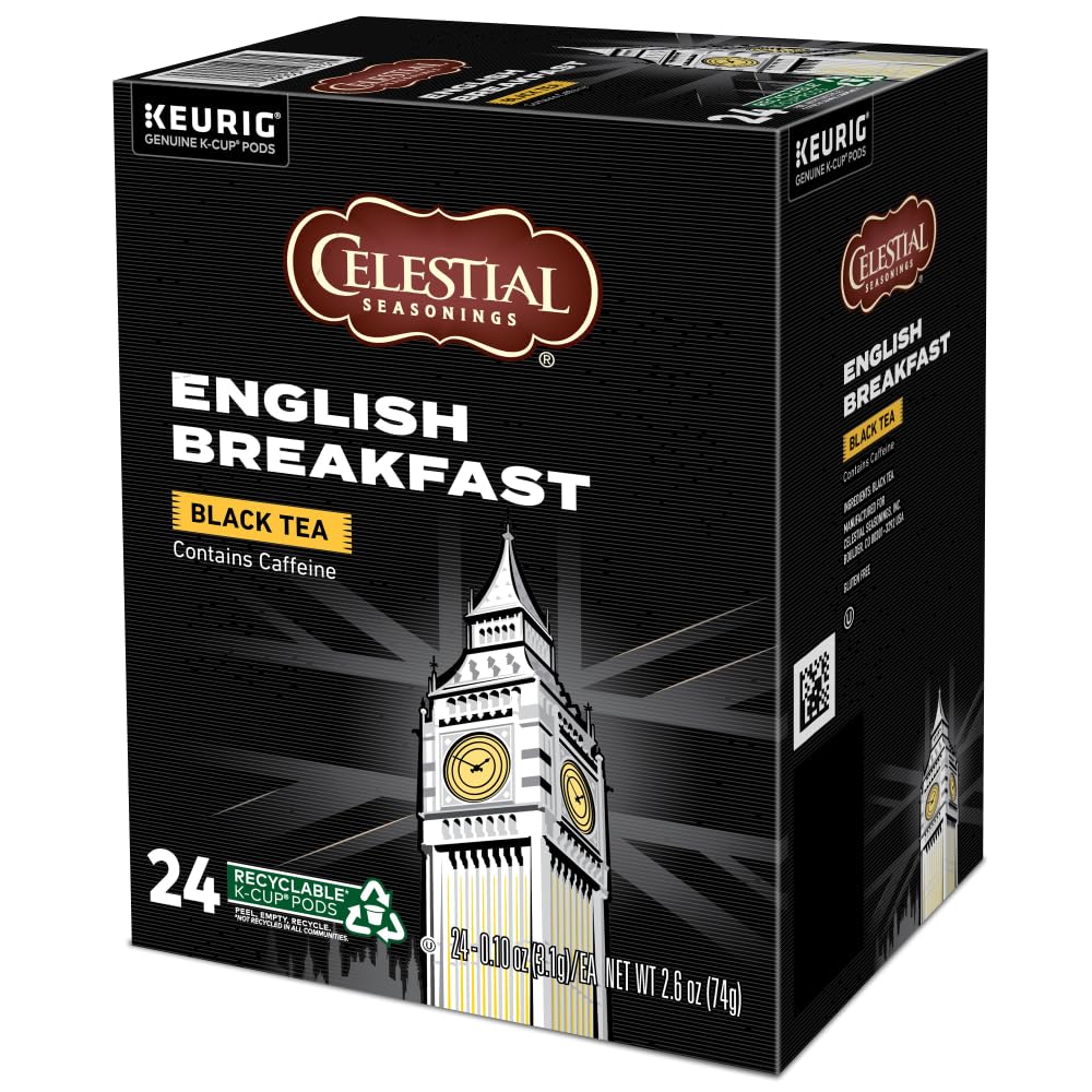 Celestial Seasonings® Single-Serve K-Cup® Pods, English Breakfast Tea, Box Of 24