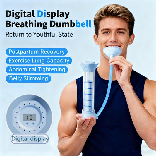 Digital Breathing Dumbbells Raining Device with Adjustable air holes(Pink) | Load Bearing Breathing Training Device Abdominal Breathing Capacity,Slimming Belly, Breathing Resistance Training Dumbbells
