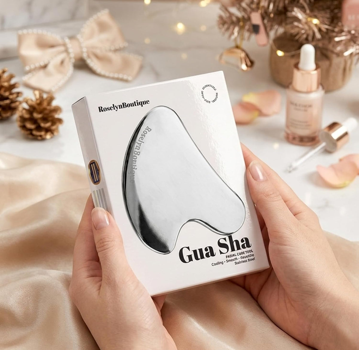 ROSELYNBOUTIQUE Gua Sha Facial Tools & Ice Roller for Face (Green)