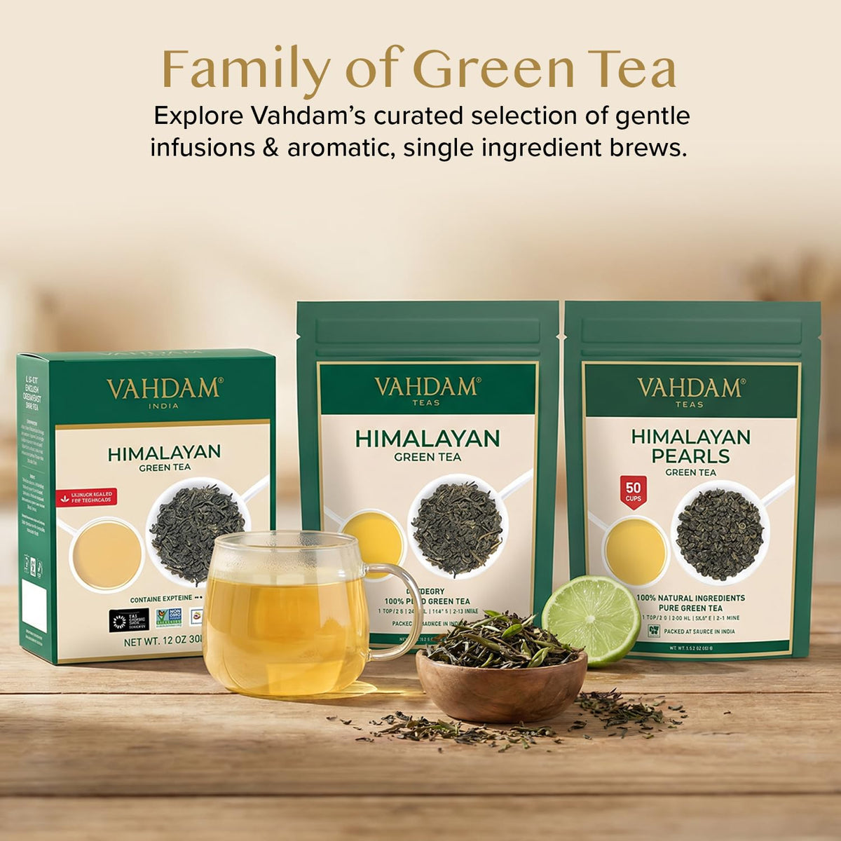 VAHDAM Earl Grey Citrus Green Tea Loose Leaf (3.5oz|50+ Cups) Bergamot Oil