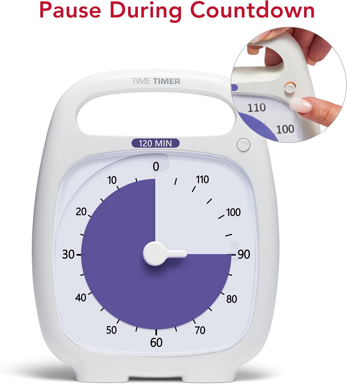 TIME TIMER Plus 60 Minute Desk Visual Timer - Countdown Timer with Portable Handle for Classroom, Office, Homeschooling, Study Tool with Silent Operation (Charcoal)