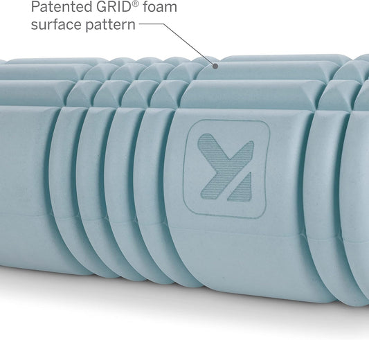 TRIGGERPOINT Performance Therapy Grid Patented Multi-Density Foam Massage Roller (80% Recycled) Exercise, Deep Tissue Muscle Recovery - Muscle Pain&Tightness, Improves Circulation (13"), Blue