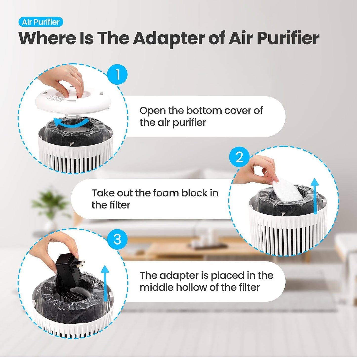 Air Purifiers for Bedroom Home for Smoke Pet Dander Odors 2 Pack Ivory