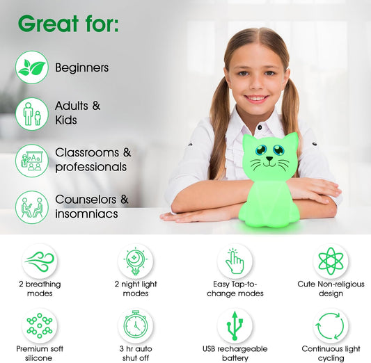 Calm Collective Peaceful Panda Breathing Trainer Light for Calming Stress, Anxiety Relief Items for ADHD, Mindfulness Meditation Tools for Depression, Great Self Care and Mental Health Gifts