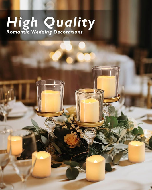 Homemory 24 Pack Ivory Flameless Flickering LED Votive Tealights Candles