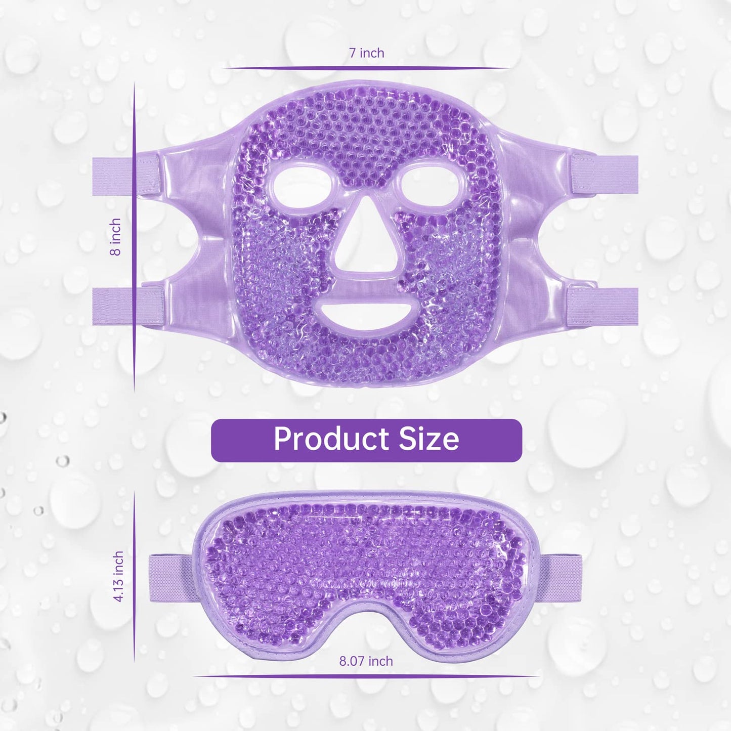 ZNÖCUETÖD Cold Face Eye Mask Ice Pack Reduce Facial Puff, Dark Circles, Hot Cold Compress Pack, Face SPA Gift for Woman Sleeping, Pressure, Headaches, Skin Care, Post Laser Cosmetic Care, Reversible
