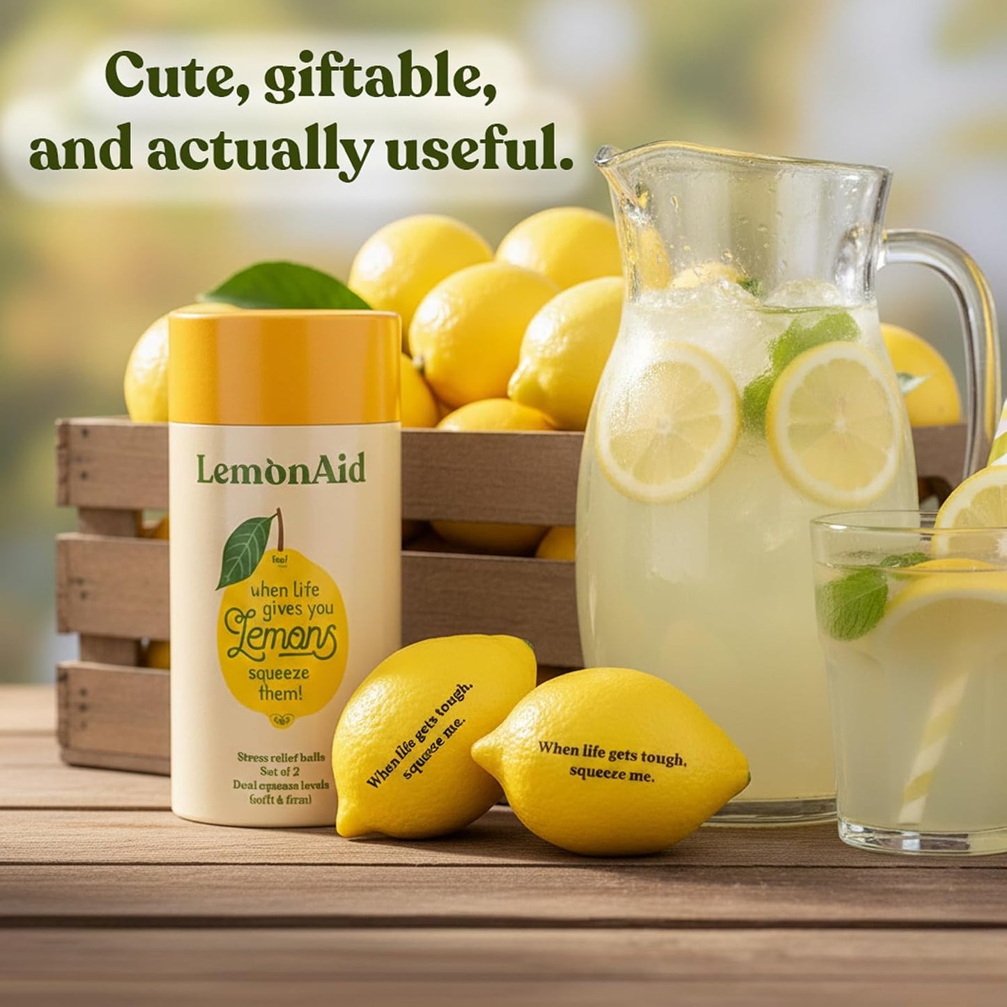 LemonAid – Set of 2 Stress Balls – Soft & Firm Squeeze Levels | Fun Stress Relief Hand Exerciser | Perfect Christmas, Birthday & Appreciation Gifts for Teachers & Employees
