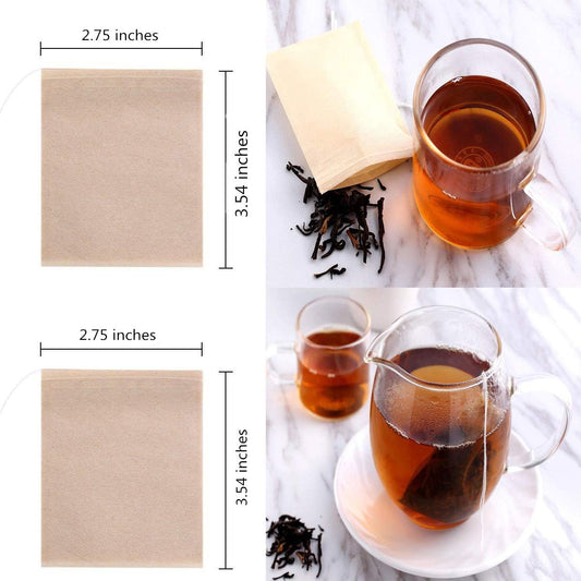 Disposable Drawstring Tea Filter Bags, 7 x 9cm Natural Color