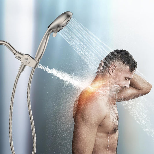 MakeFit Filtered Shower Head with Handheld Combo Matte Black - Dual 2-in-1 Spa System with Massage Shower and 10 Modes Hand Held Shower, High Pressure with Built in Power Wash Mode
