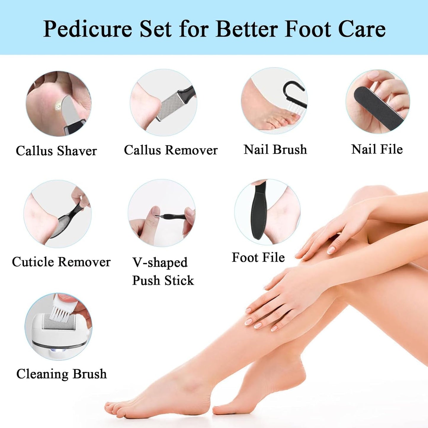Callus Remover for Feet Electric Foot File, 13-in-1 Professional Pedicure Tools Foot Care Kit, Foot Scrubber Pedi for Hard Cracked Dry Dead Skin, 3 Rollers, 2 Speed, Battery Display (Black2)