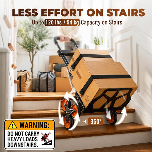 Tera Stair Climbing Dolly Cart: 260 lb Flat Ground for Apartment Moving