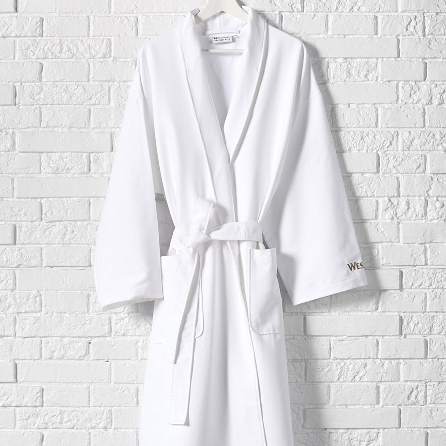 Westin Spa Robe - Soft, Absorbent Microfiber Robe - White Lightweight Hotel Bathrobe - One Size