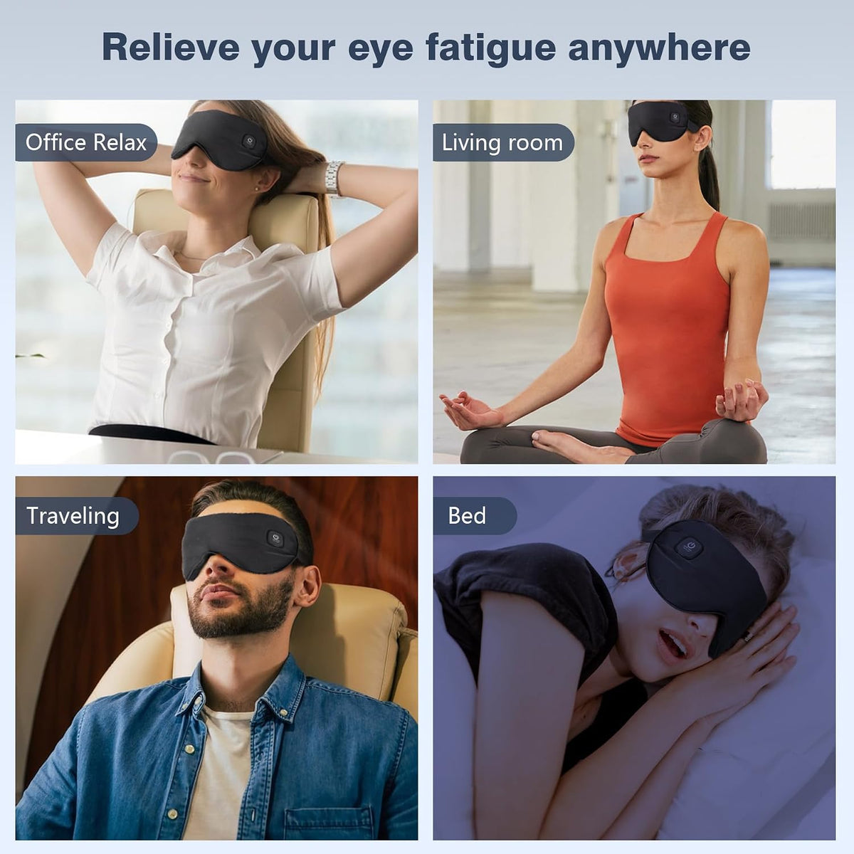 Heated Eye Mask Cordless, Warm Eye Compress for Dry Eyes Stye Blepharitis Chalazion MGD Eye Treatment, Heat Therapy to Unclog Gland, Soothe Tired and Sore Eyes (Gray)