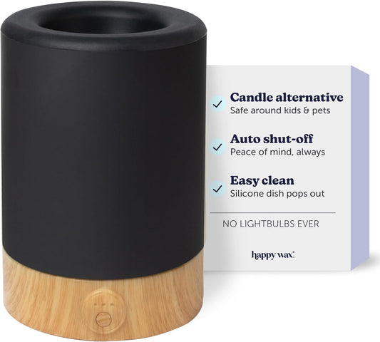 Happy Wax Marble Signature Wax Melt Warmer for Scented Wax Melts, Cubes & Tarts – Electric Wax Melter with Automatic Timer and No Scrape Silicone Dish for Easy Wax Removal