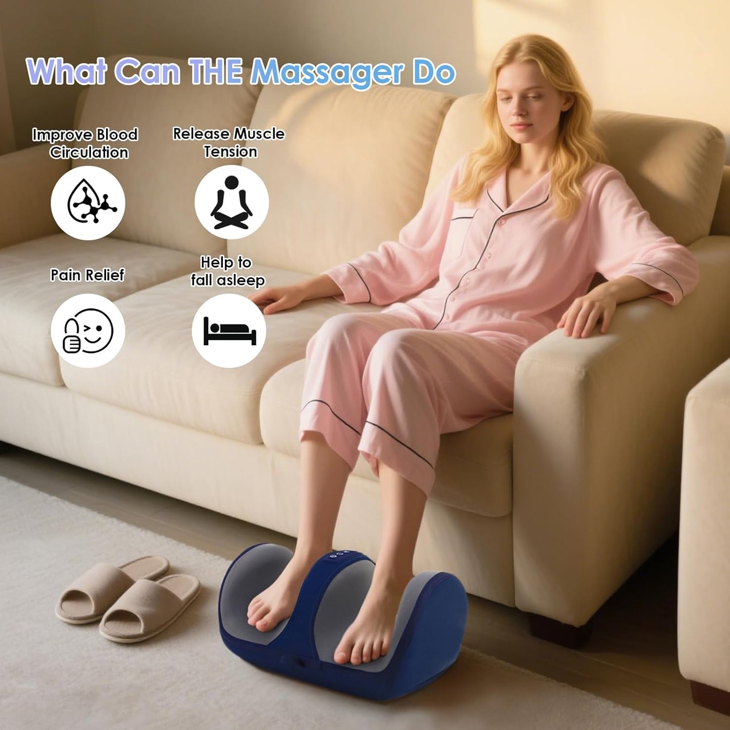 Foot Massager with Heat, Shiatsu Kneading Foot and Calf Electric Massager Machine with Roller, Massage Feet/Arm/Calf/Ankle for Relax, Plantar Fasciitis, Pain Relief, Gifts for Women & Men, Black