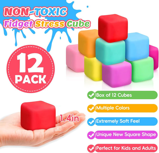 12 Pack Slow Rising Stress Ball,Stress Balls for Kids Adults,Stretchy Fidget Toys for Stress Relief,Hand Therapy Sensory Squishy Ball, Squishy Toys for Kids, Classroom Prize Box Party Favors