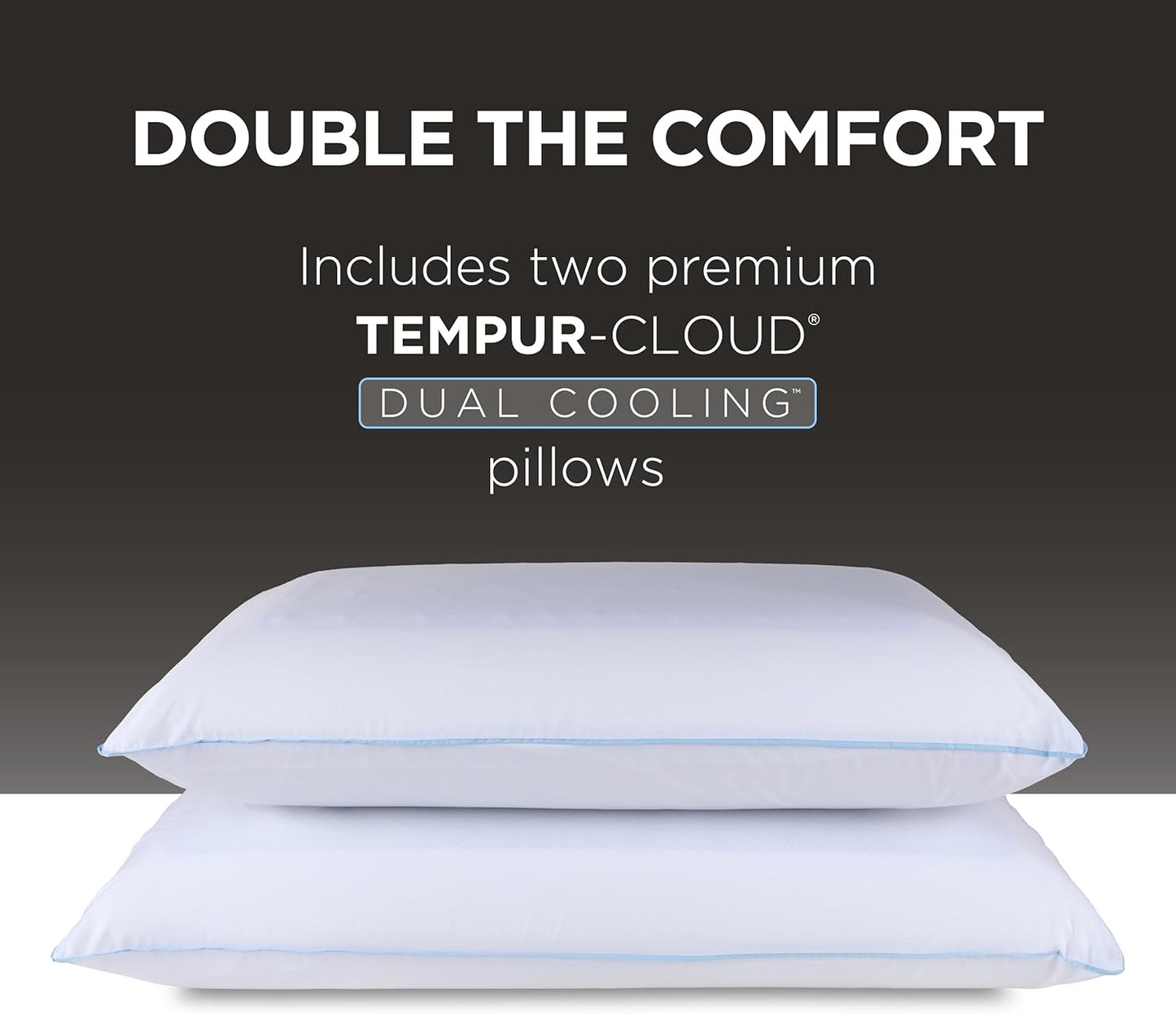 Tempur-Pedic TEMPUR-Cloud Dual Cooling Pillow, Queen, White
