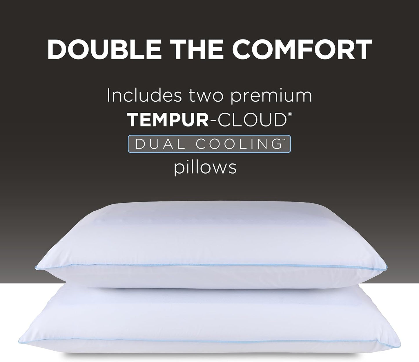 Tempur-Pedic TEMPUR-Cloud Dual Cooling Pillow, Queen, White