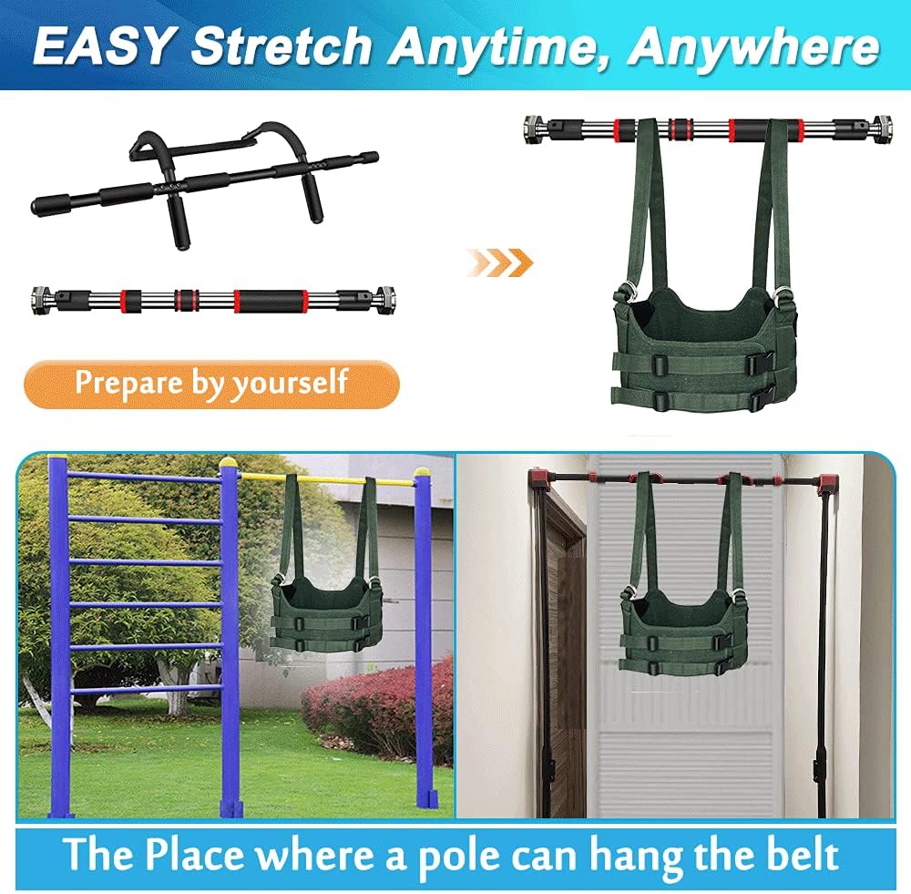 Back Stretcher Lumbar Traction Device Spinal Decompression Machine Lumbar Belt for Lower Back Pain Relief Sciatica Herniated Disc Back Alignment Device Hang Upside Down Stretch Back Harness (S 34~38)