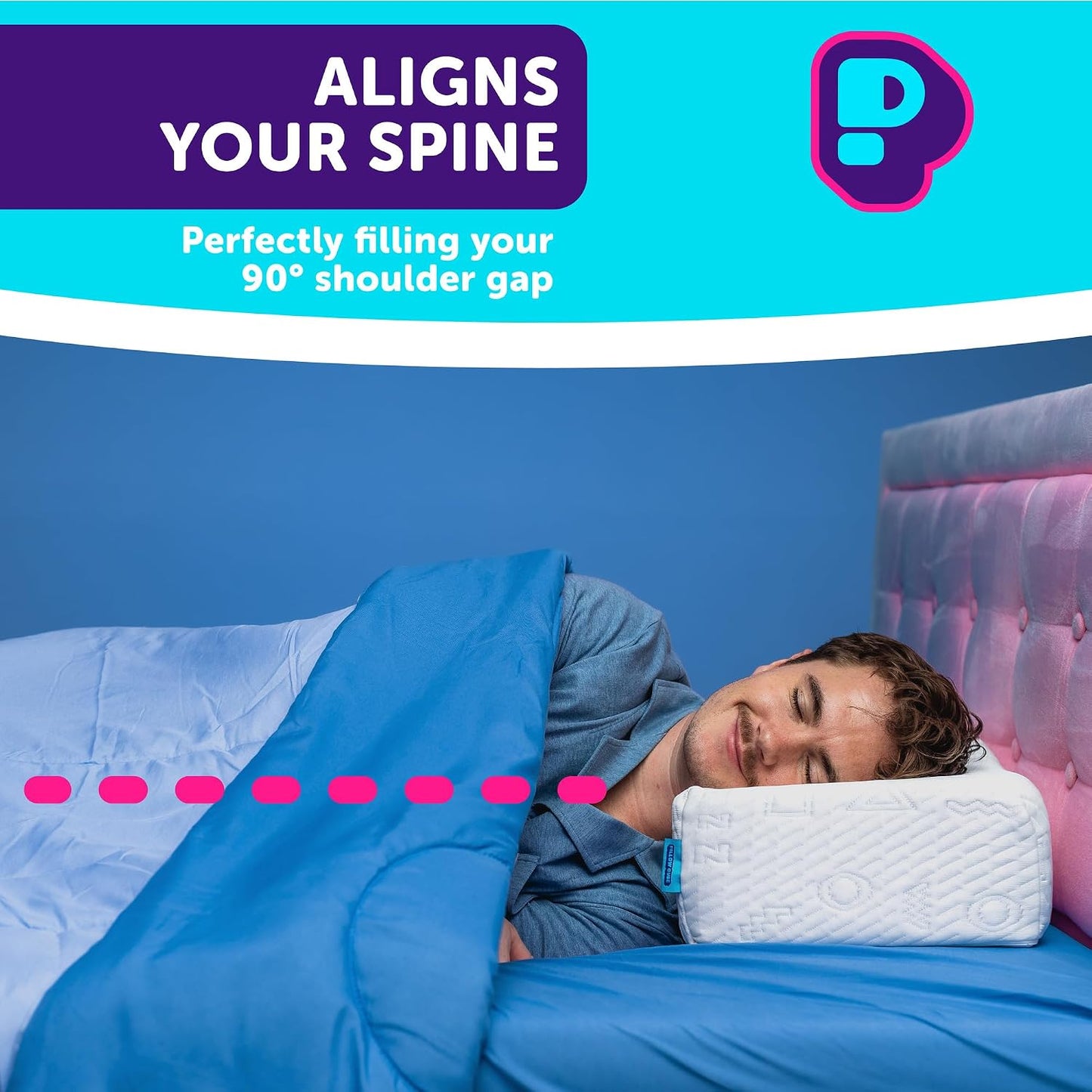 Pillow Cube Ice Cube - 5" Cube Pillows for Side Sleepers, Cooling Memory Foam Pillows for Neck and Shoulder Pain - King, Queen, Twin 24"x12"x5"