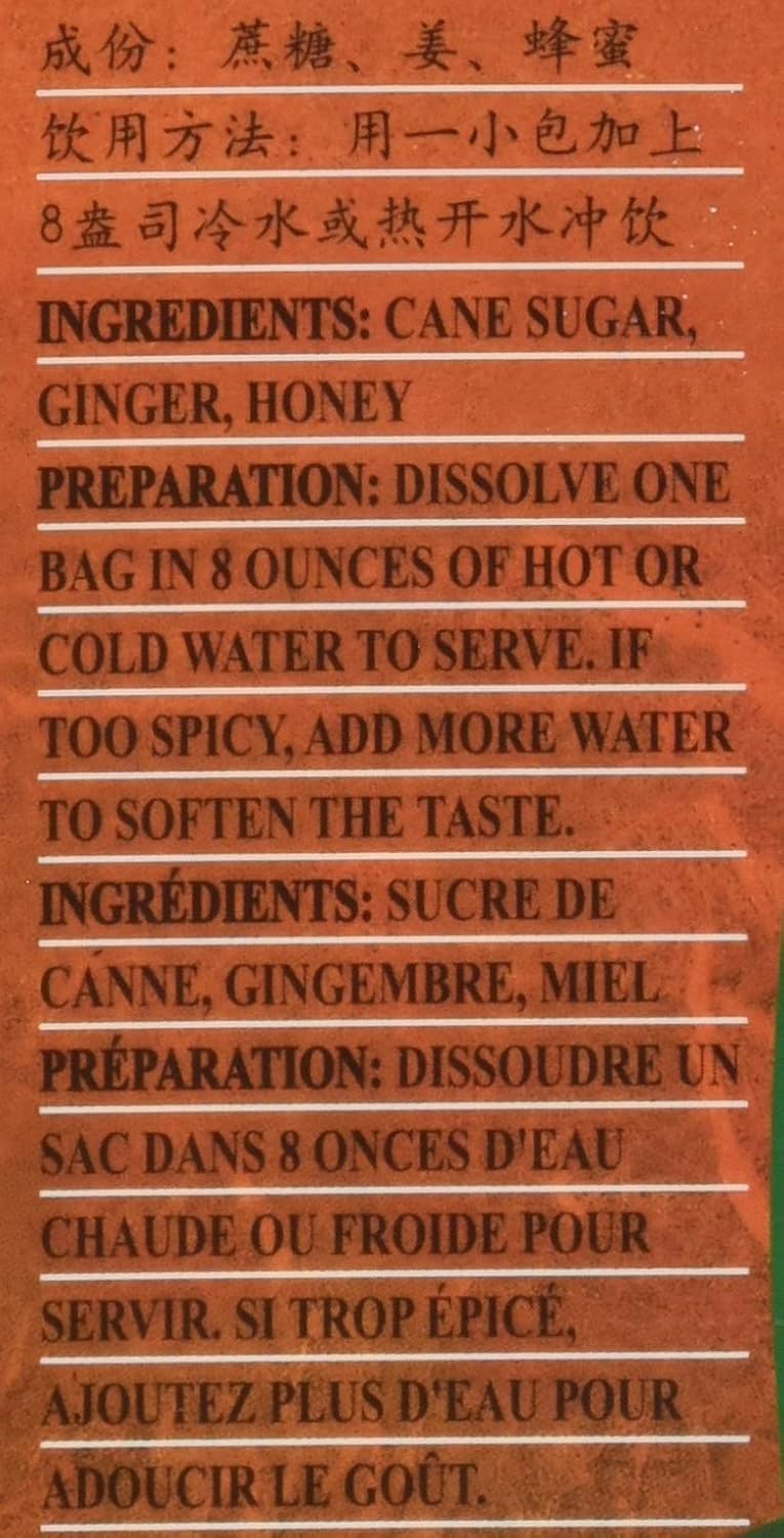 3-Pack of Instant Honeyed Ginger Drink 360g, Each Box, 20 Tea Bags,