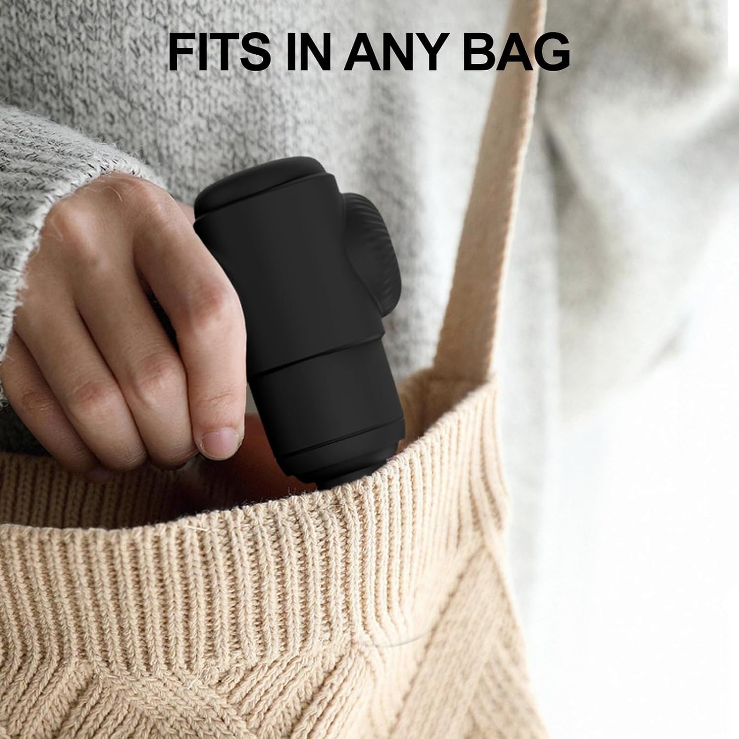 Handheld Massager for Women, Mini Powerful Deep Tissue Massager for Back, Neck & Muscle Pain Relief, Waterproof Portable with 10 Vibration Modes.(Black)