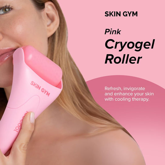 SKIN GYM IceCool Stainless Steel Ice Roller for Face | Cryo Facial Ice Roller for Puffiness & Redness Relief | Cold Face Roller to Tighten Pores & Soothe Skin