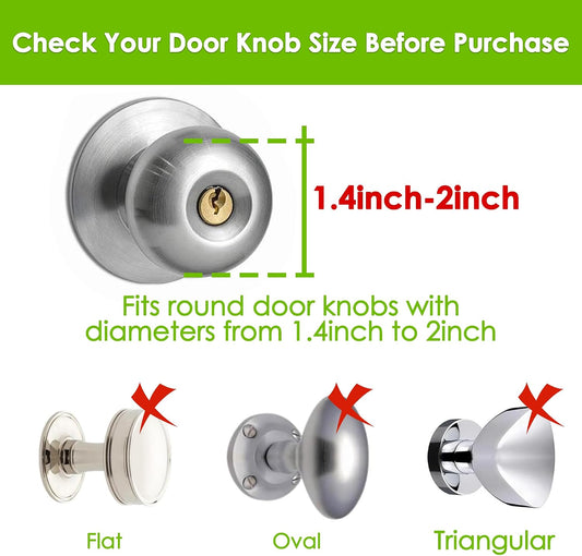 Silicone Door Knob Cover, 4 Pack Non-Slip Doorknob Safety Decorative Cover Grips, Round Door Handle Covers Protects Walls from Dents and Damage