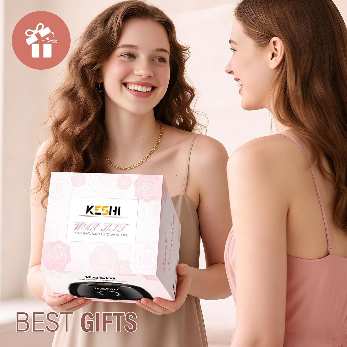 KeShi Waxing Kit, Painless Hair Removal Wax Warmer with 6 Bags Hard Wax Beans for Full Body, Legs, Face, Eyebrows & Bikini— Ideal for Both Women & Men