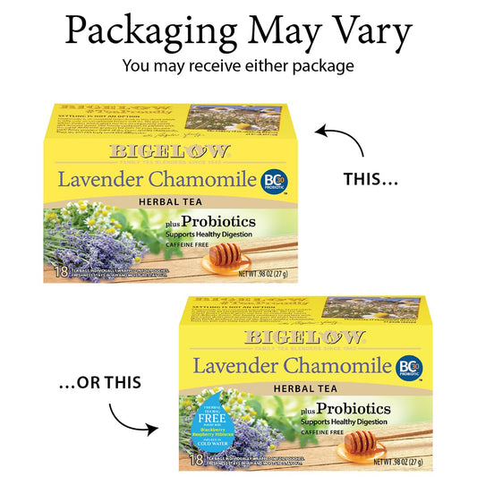 Bigelow Tea Lavender Chamomile Plus Probiotics, 18 Count (Pack of 6)