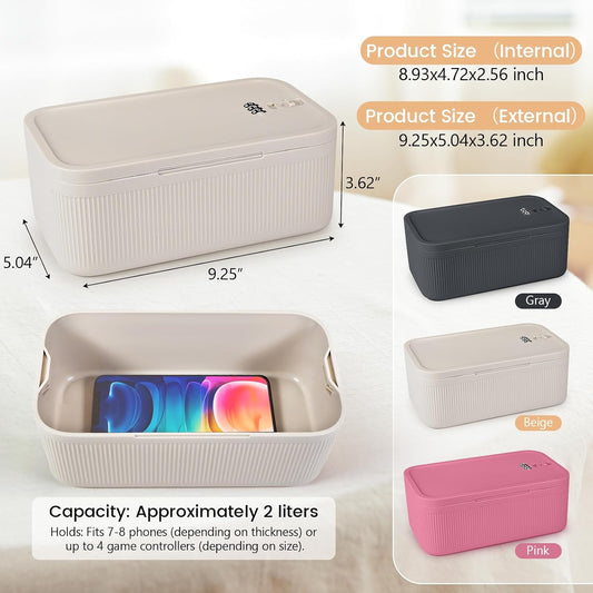 Small Lock Box, Lockable Storage Box with Combination Code for Medication Safe, Medicine Lock Box for Pills/First Aid Kits/Food/Snack Phone Jail, Locked Container for Home/Fridge/Office/School (Pink)