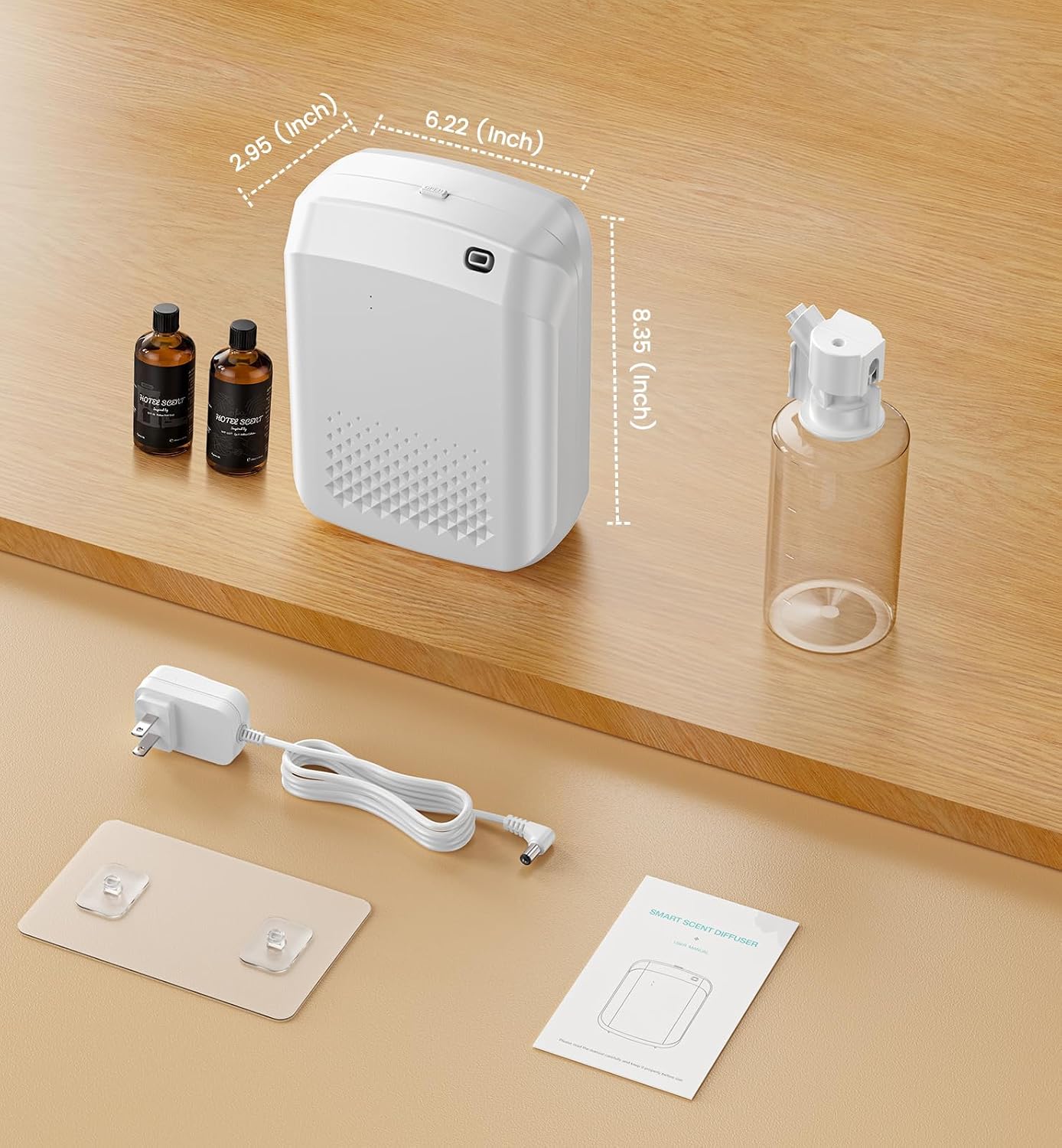 XEITIN Waterless Essential Oil Diffuser 3000 Sq.Ft Coverage for Large Home Hotel Office, 400ml Cold Air Scent Machine, Bluetooth App Control, No-Noise Aroma Diffuser Wall Mount Gift for Her