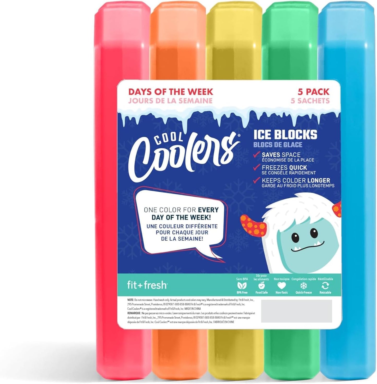 Fit & Fresh Cool Coolers 5pk Days of the Week Ice Blocks