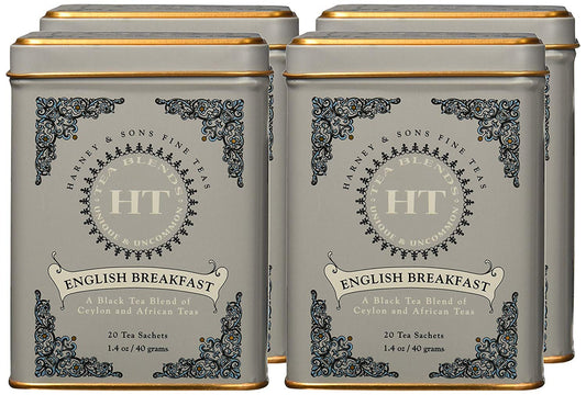 Harney & Sons Master Yellow & Blue Tea Tin - Herbal Blend of Chamomile, Lavender, and Cornflowers - 0.9 Ounces, 20 Sachets 1 Pack | Herbal tea with chamomile, lavender and cornflowers. Naturally caffeine free.