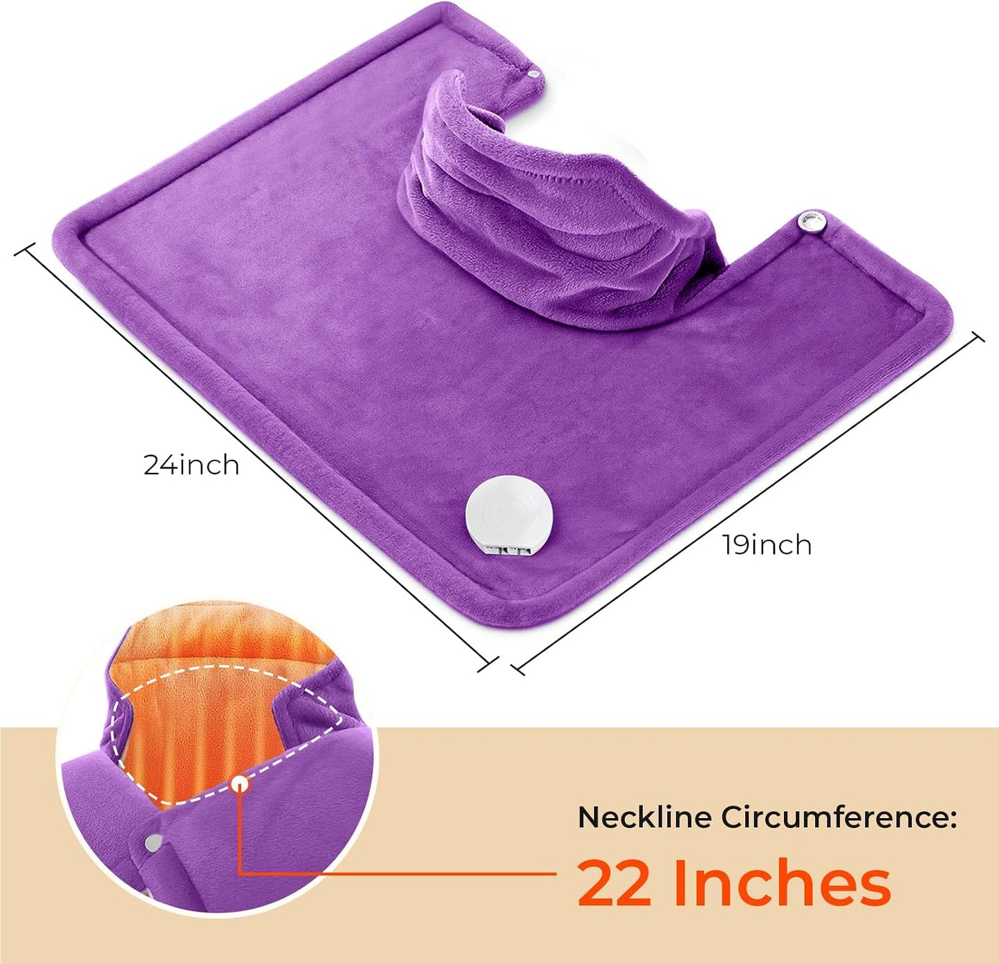 VAAGHANM Heating Pad: Electric Heat Pad -Weighted Instant Heating Pads for Neck and Shoulders-6 Heat Options & 6 Auto Timer Mode-Gift for Women Mom
