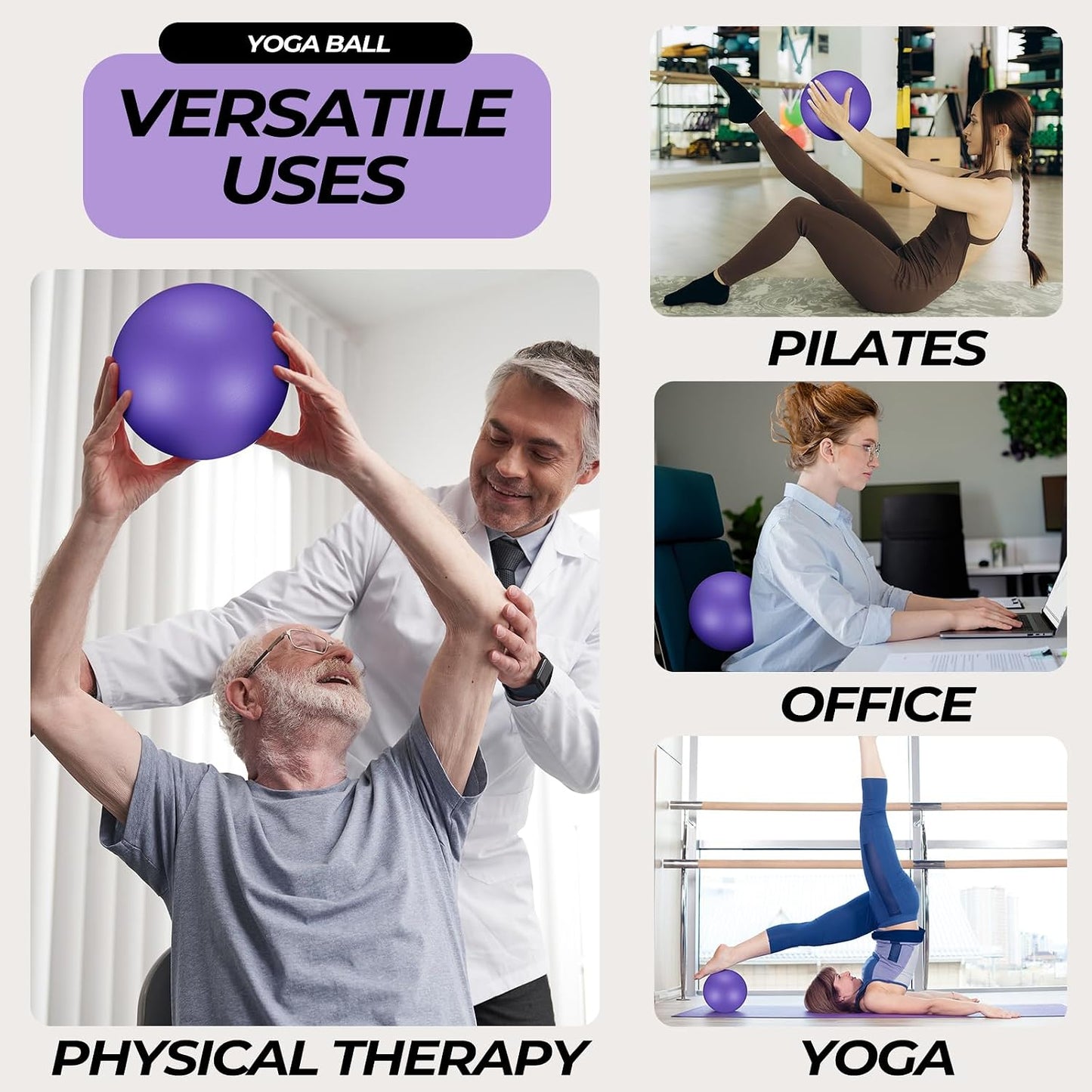 Seenelling 18 Pcs Pilates Ring and Ball Bulk Home Pilate Kit