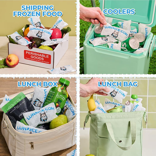 Dry Ice Packs for Shipping - Long Lasting ice Packs - 24+ Hour Freeze Power - BPA Free - 12 Pack Bulk 3 lb – Hielo Seco - Reusable Gel Bricks for Food