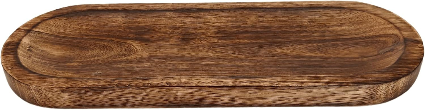 VANIYA CRAFTS® Wooden Handmade Tree of Life Design Boat Shape Incense Holder Stand Insence Tray for Home Decor Restaurant (11X4, Natural Black)