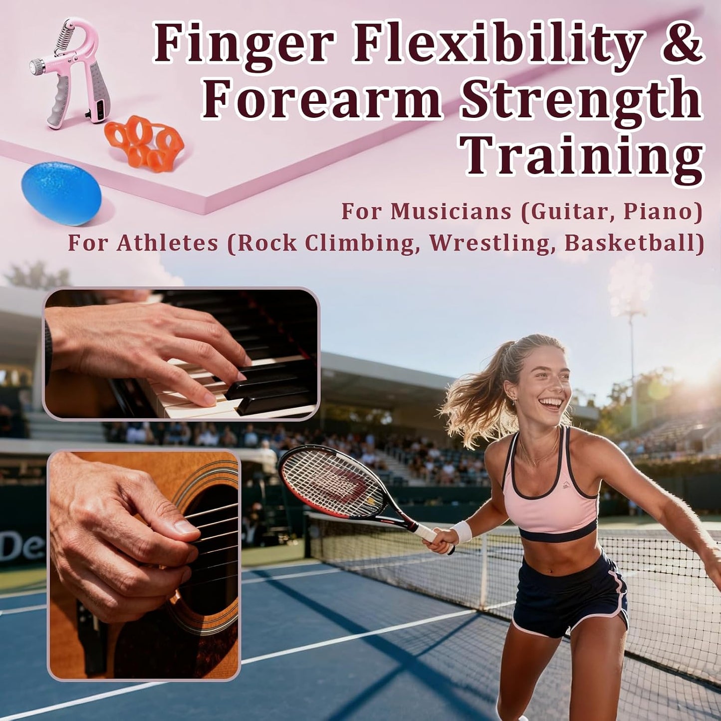 CYFIE Grip Strength Trainer Kit with Adjustable Resistance 10 - 132 Lbs, Forearm Exerciser, Finger Stretcher, Stress Ball, Forearm Strengthener for Workout wuth Storage Bag, Muscle Building and Recovery