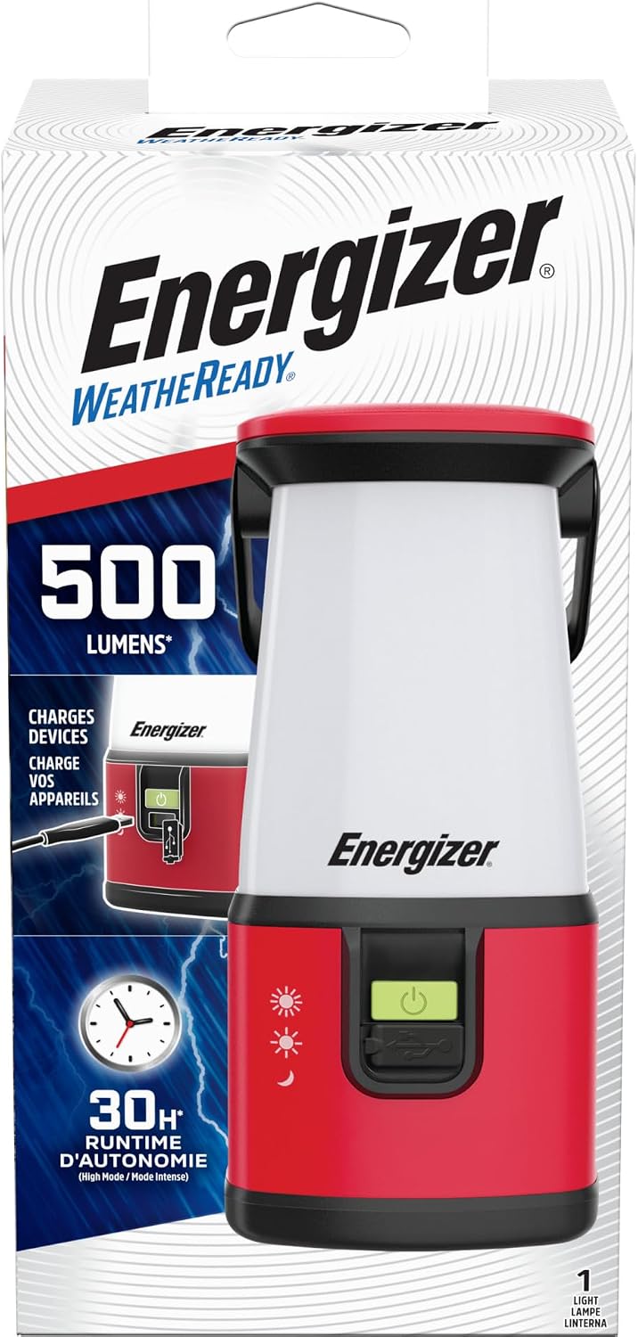 ENERGIZER WeatheReady LED Camping Lantern PRO-360, IPX4 Water Resistant Tent Light, Ultra Bright Battery Powered Lanterns for Camping, Outdoors, Emergency Power Outage
