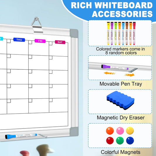 Magnetic Dry Erase Board Calendar for Wall 36" x 24", Monthly Calendar Whiteboard for Wall, Planning Board Bulletin Board Portable Board for Office, School, Home, Kitchen, Planning, Memo