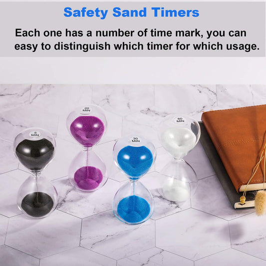 SuLiao Hourglass Sand Timer 10 Minute,5.1 Inch Black Sand Clock 10 Min, Extra Reloj De Arena, Unity Hour Glass Sandglass for Kids, Games, Classroom,Desk, Office Home Decor