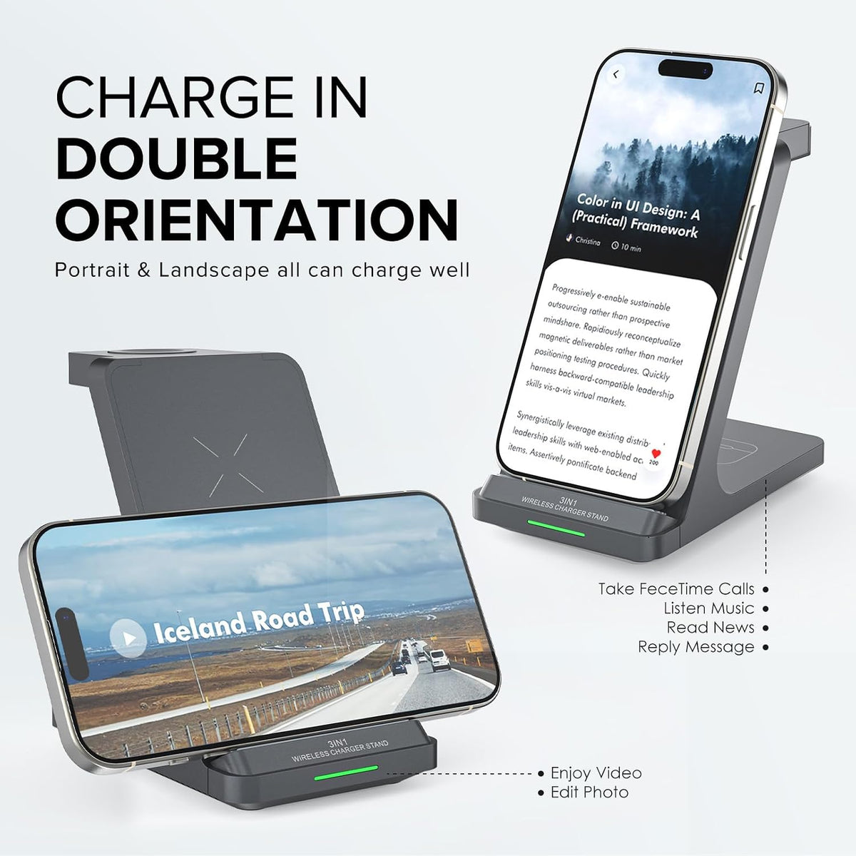 3 in 1 Fast Wireless Charging Station for Multiple Apple Devices