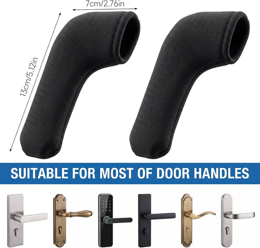 2 Pcs Door Handle Covers, Anti-Scald Door Handle Protector for Hot/Cold Handles, Universal Fit for Home Office School Doors