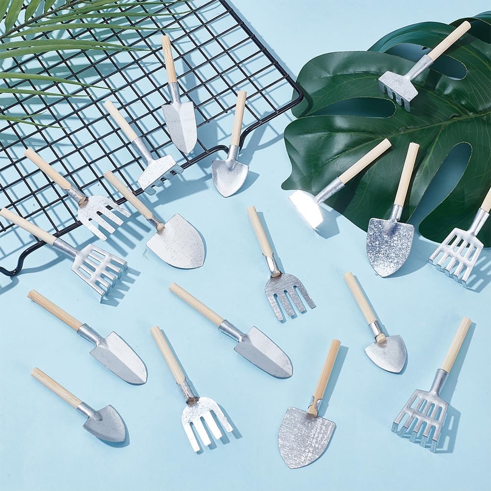 WEBEEDY 18 Pcs Mini Zen Garden Tools Rake Set 6 Styles Small Zen Sand Garden Accessories Tabletop Miniature Gardens Tools for Home Office Desk Christmas Decoration Meditation and Relaxation