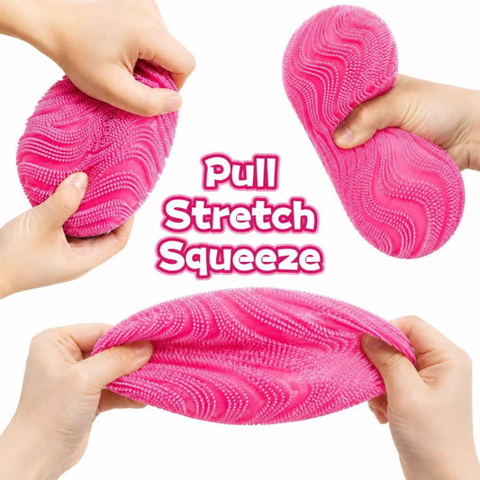 Fuzz Ball Squishy, Stress Balls for Adults Slow Rise Squishies Soft Sensory Fuzz Balls Adults Anxiety Stress Relief Toys,Stress Relief Toy for Relaxation,Office Desk Decor (Pink)