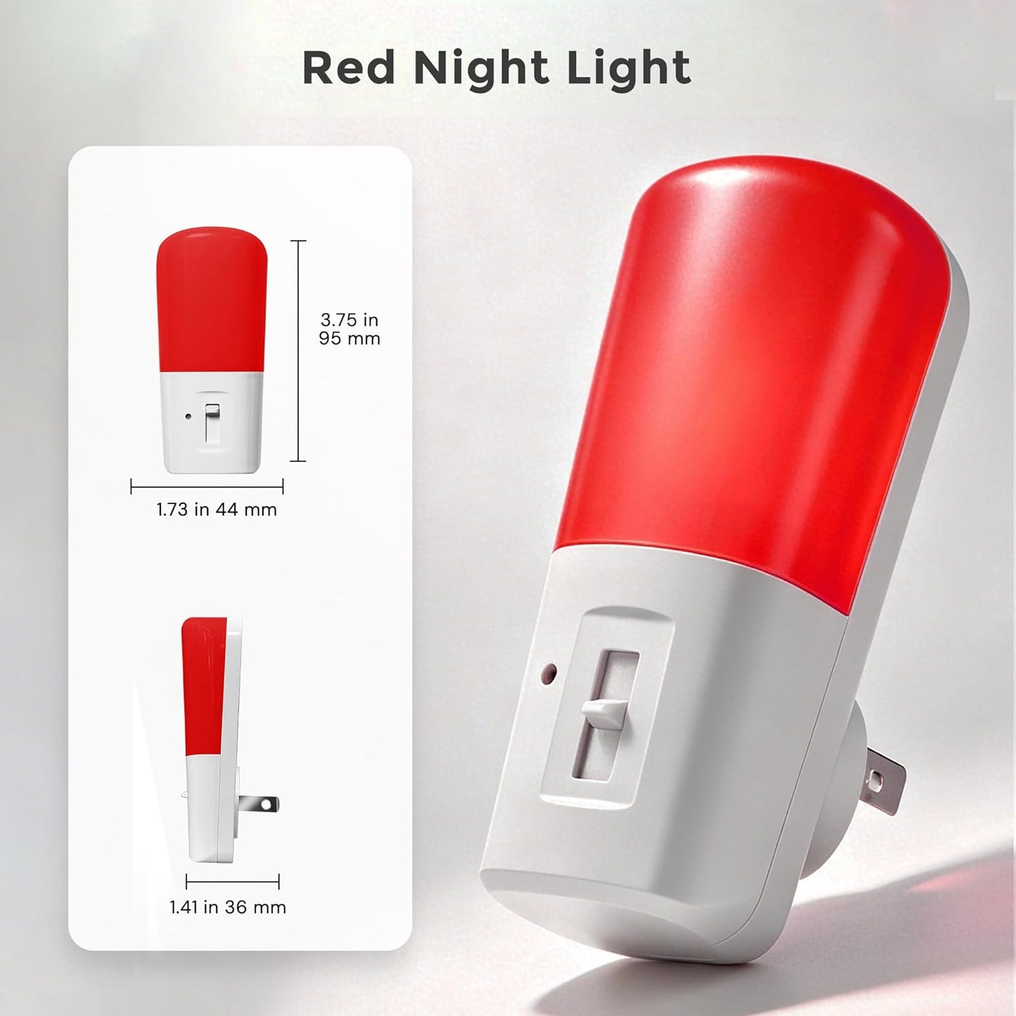 LOHAS-LED Amber Night Light, Dimmable Plug in Night Light with Light Sensor, Yellow Kids Nightlights, 5-80LM Sleep Light for Nursery, Bedroom, Bathroom, Hallway, Stairway, 2Pack