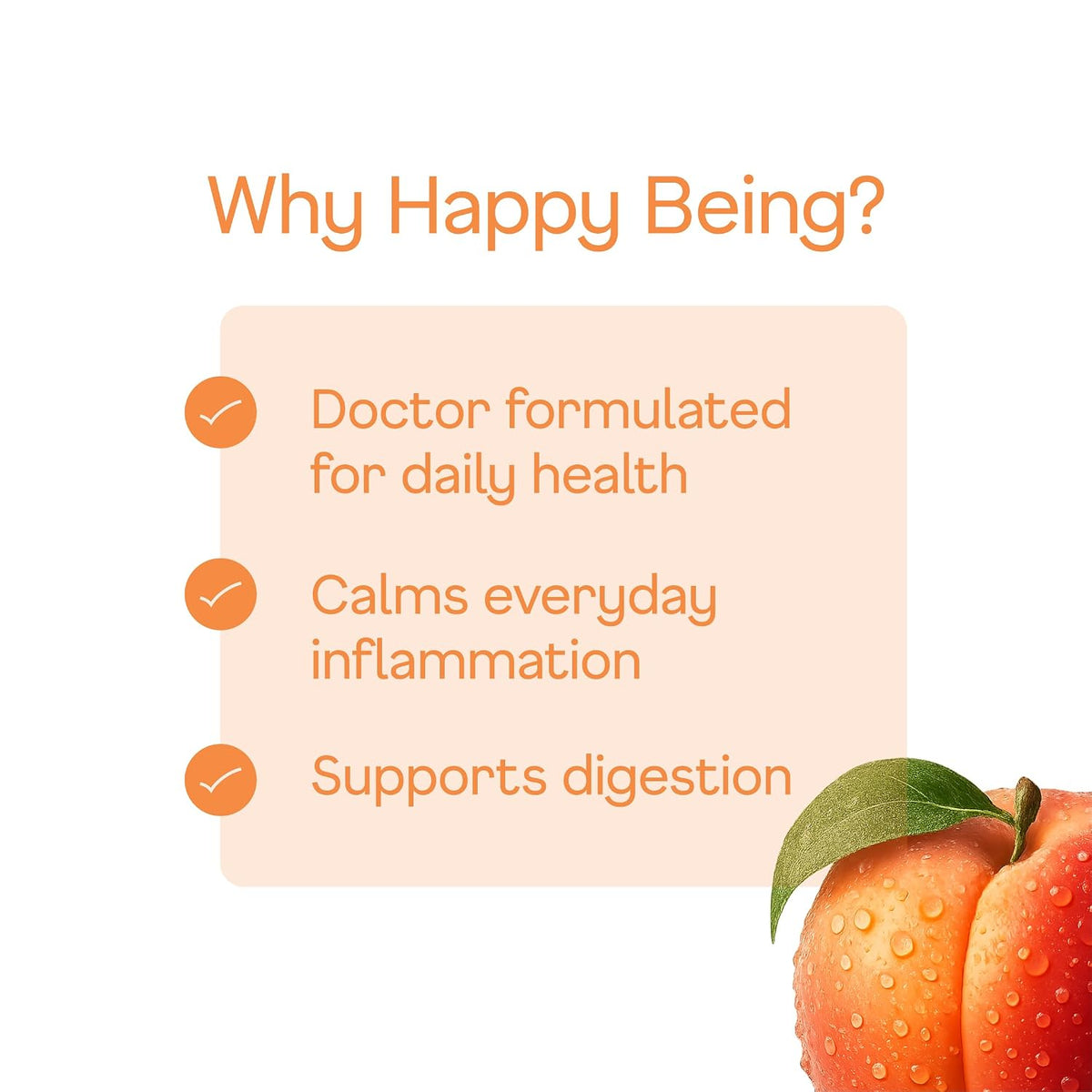 Happy Being Peach Sparkling White Tea, Antioxidant, 12oz 4 Pack
