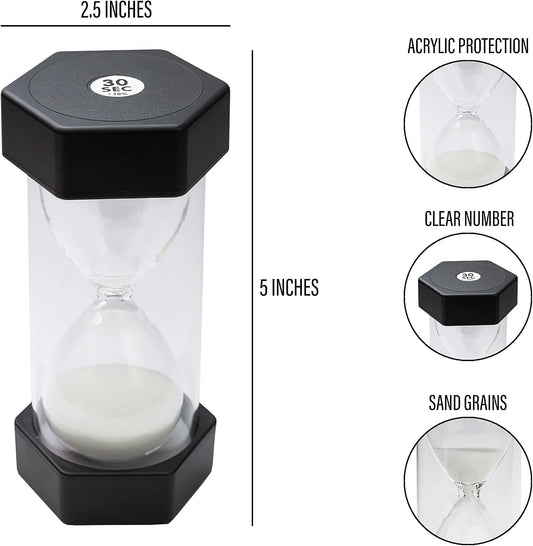 Sand Timer for Kids Set of 3 Small Colorful Hourglass Acrylic Covered Clock 1Min 2Min 5Min for Classroom, Home & Kids Room